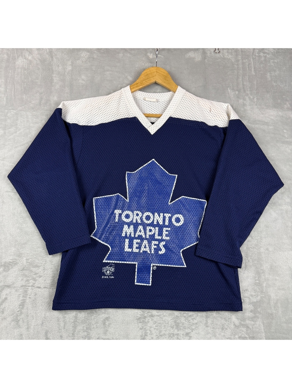 VTG 1994 Toronto Maple Leafs Ravens Athletic Hockey Jersey Made Canada Youth L